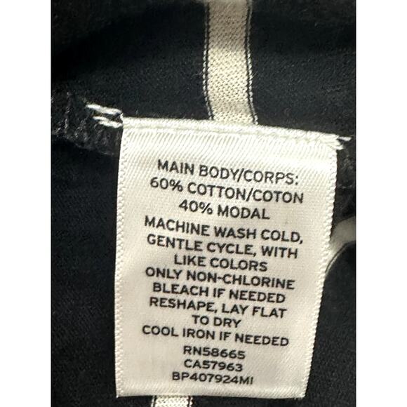 BP Short Sleeve T-Shirt Striped V Neckline Breathable Black/White Women's XS NWT - Picture 9 of 9